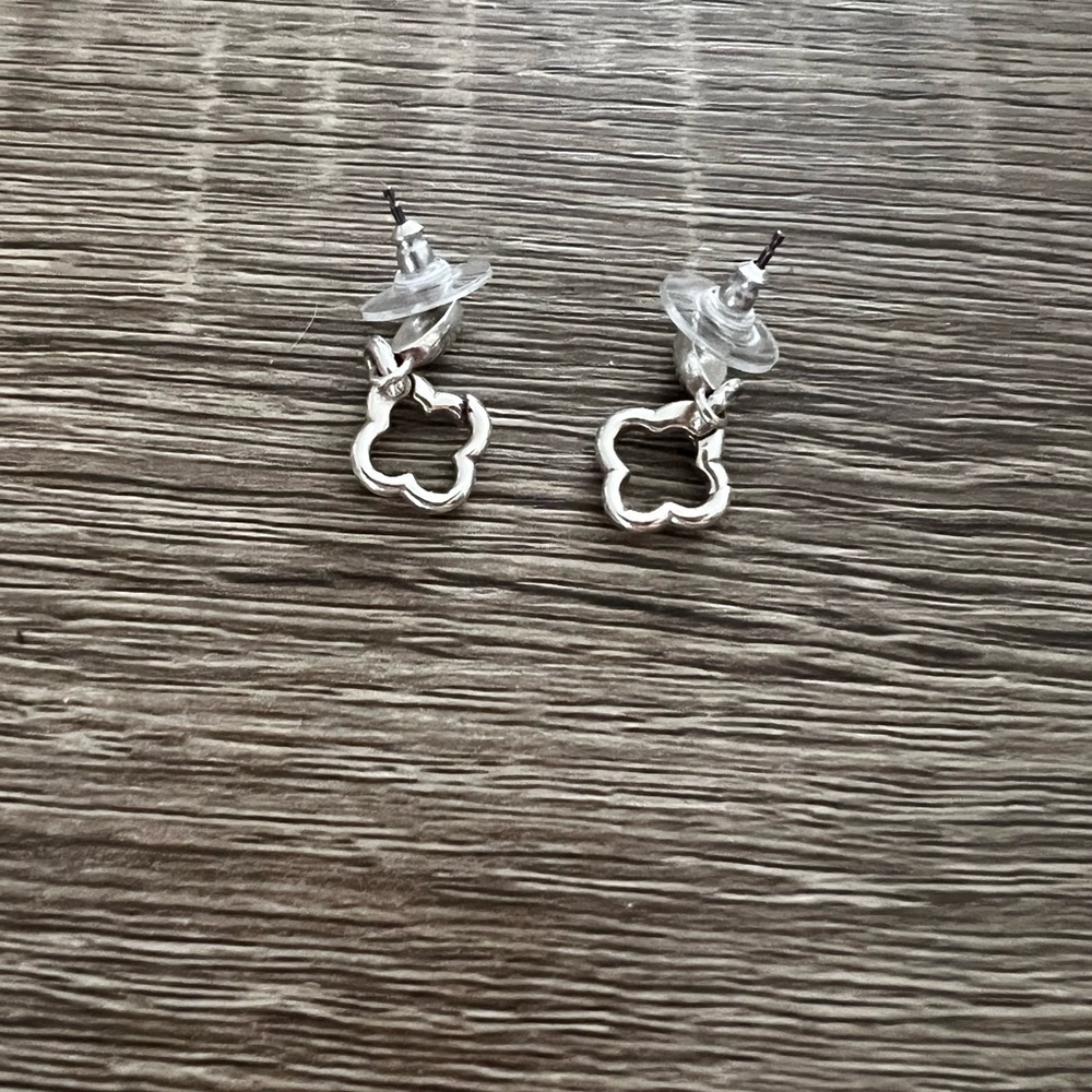 Brighton Sterling Silver Clover Charm  Earrings - Silver